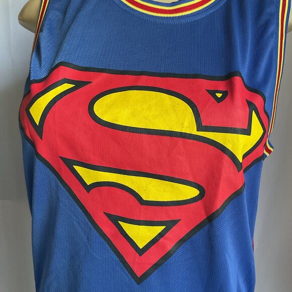 Superman Basketball Jersey Tank Top Blue Red Size M DC Comics superhero - Picture 8 of 10